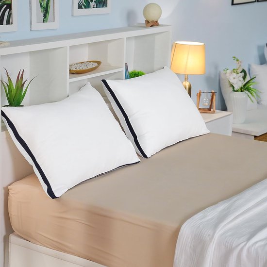 WENDRE Lot De 2 Oreillers 40x80 Cm – Housse En Coton Percale Lavable, Confort Et Soutien Pour Le Sommeil