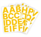 Letter stickers / Plakletters - Stickervellen Set - Geel - 6cm hoog - Geschikt voor binnen en buiten - Standaard lettertype - Mat