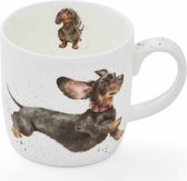 Wrendale Mok - 'That Friday Feeling' dachshund Mug - Royal Worcester - Beker Teckel - Porseleinen Mokken Wrendale Designs - Honden mok