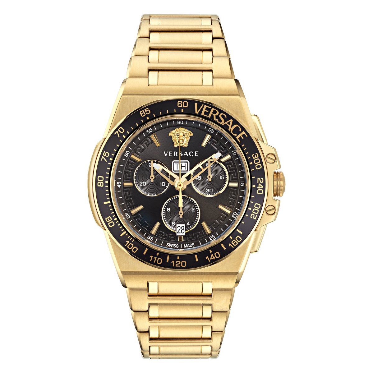 Versace Greca Extreme Chrono VE7H00623 Horloge - Staal - Goudkleurig - Ø 45 mm