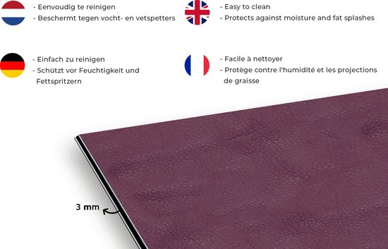 Spatscherm keuken - Achterwand - Leer - Roze - Print - Dierenhuid - Keuken decoratie - 80x55 cm - Spatwand