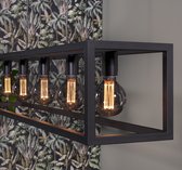Hanglamp 7-Lichtbronnen - Rechthoekig Frame - Zwart - Lamp Mikey - Giga Meubel