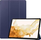 Tablet Hoes geschikt voor de Samsung Galaxy Tab S9 Plus / S9 FE Plus | Book Case met Standaard | Kunstlederen Beschermhoes | Tri-fold | Blauw
