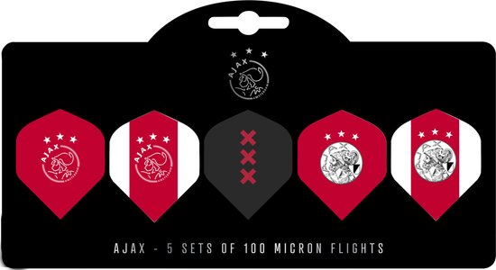Ajax Dartpijlen - Black - 23 gram - Multipack 5 Sets Dart Flights - Dart Shafts - Darts - Cadeau van Ajax — afbeelding 2