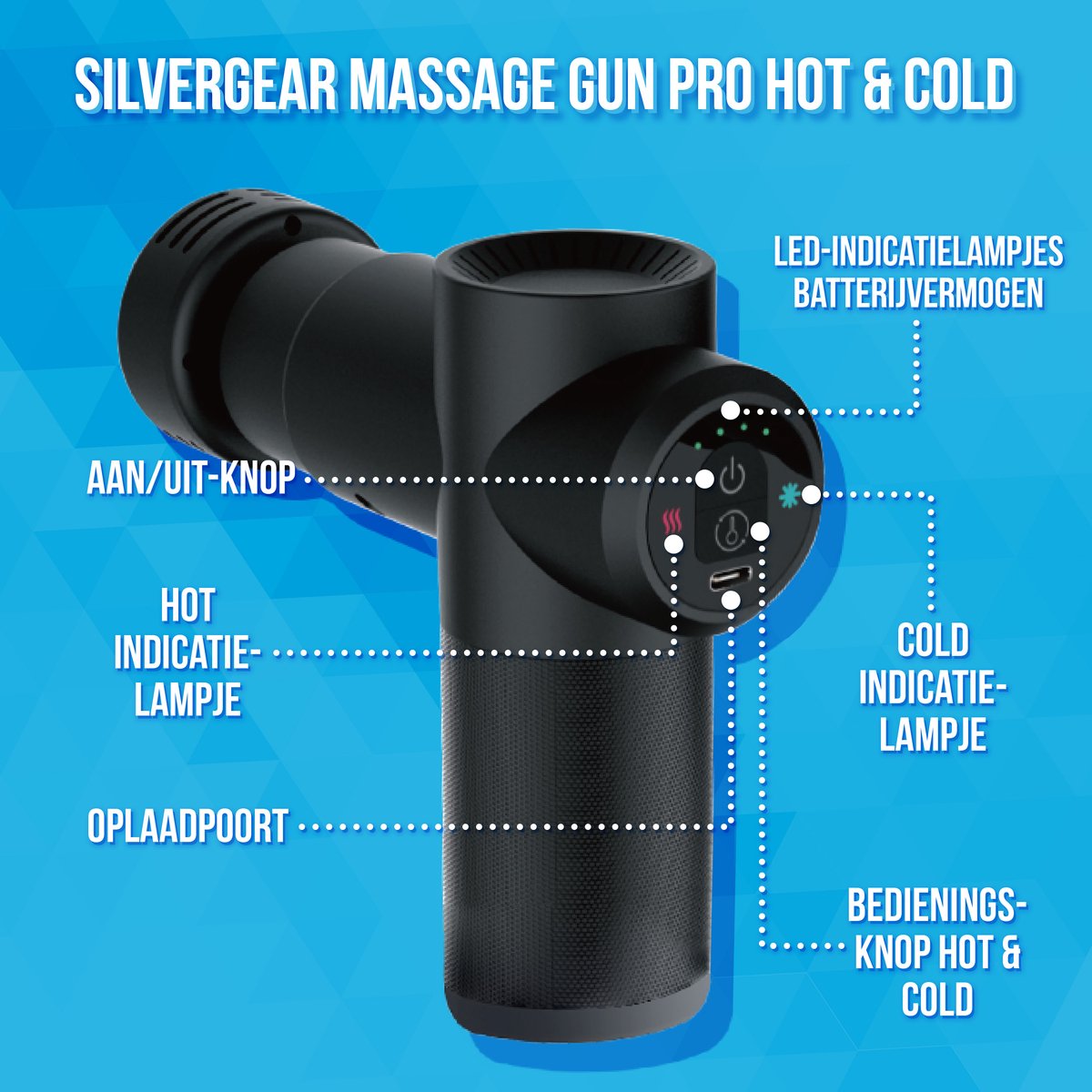 Massage Mini Massage Gun met 4 Opzetstukken - afbeelding 3