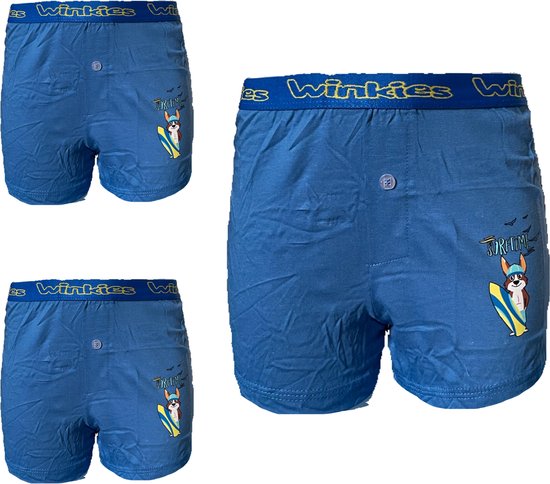 Embrator jongens Boxershort Loose Fit 3-stuks blauw 128/134