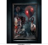Rideaux D'Halloween Effrayants 'Clown' - Lot De 2 - 120x80 Cm - Décoration Fenêtre Ou Porte Maison Hantée