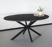 Eettafel ovaal visgraat 160cm Obie zwart ovale tafel