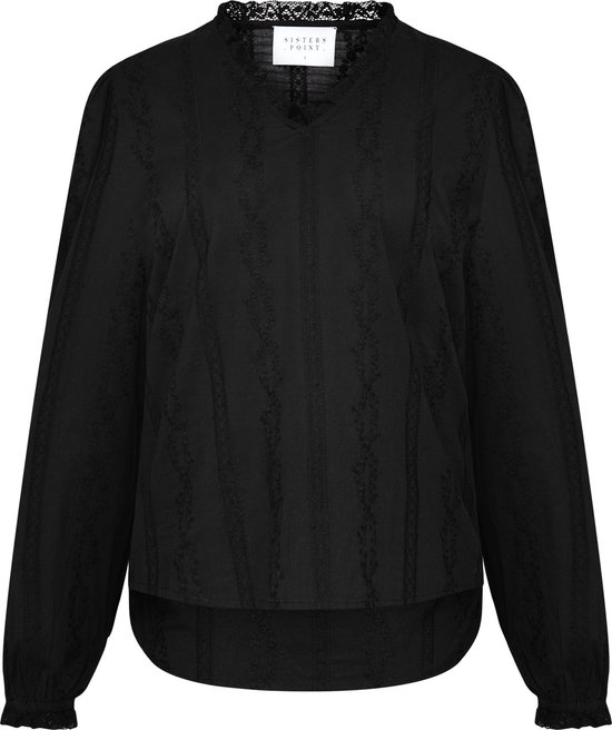 SISTERS POINT ISTA-LS Dames blouse - Zwart - Maat M