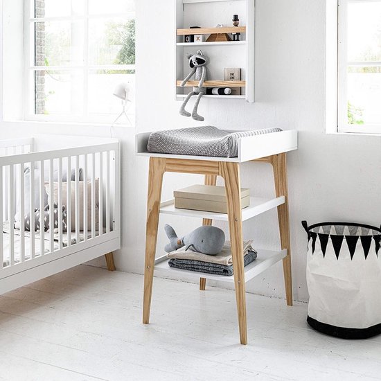 Petite Amélie ® Luiertafel - Verzorgingtafel Baby met Opstaande rand - Verschoontafel Compact & veel Ruimte, dankzij Legplanken - Aankleedkussen in Lengte is Fijn voor Rug - H.100x B.60x D.79 cm
