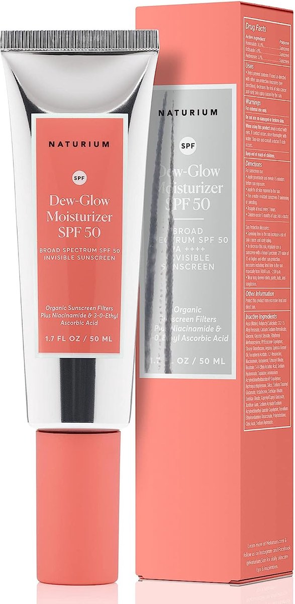 Goedkoopste Naturium Dew-Glow Moisturizer SPF 50 PA - sunscreen - primer - zonnebrandcrème - gezichtsprimer - 50ml