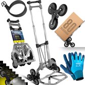 Bol.com MASKO® Steekwagen opvouwbaar 80 kg Laadvermogen Trapsteekwagen 3x3 incl. Wielen + 2x Uitzettouwen + Handschoenen - In Ho... aanbieding