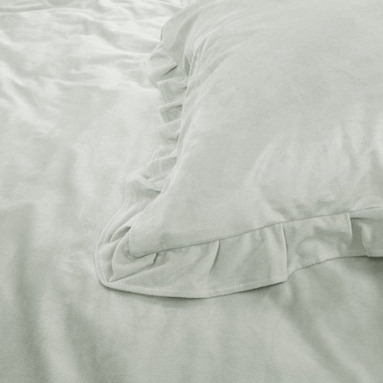 Sleeptime dekbedovertrek ruffles velvet - Cappuccino wit
