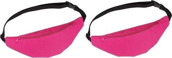 2x Heuptasjes/buideltasjes roze 35 cm - Festivaltasjes outdoor - Fanny packs