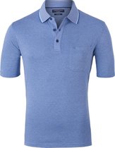 CASA MODA comfort fit poloshirt - blauw melange - Maat: L