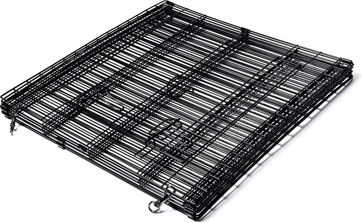 Konijnenren Metaal Zwart Uitvouwbaar L - 560 cm Omtrek 76 cm Hoog - Hele Deur thumbnail 3