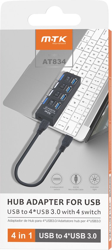 Hub USB Moveteck 3.0 - 4 Portes modèle 2023