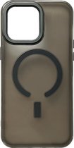 Casemania Hoesje Geschikt voor Apple iPhone 15 Pro Max Zwart - Extra Stevig Siliconen Back Cover - Geschikt voor Magsafe