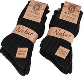BRUBAKER 4 Paar Sokken van Alpacawol – Zwart – Wollen Alpaca Sokken – Warme Sokken - Huissokken - Thermosokken - Wintersokken - Maat 43-46