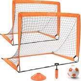 Quickz Voetbaldoelen Set - 2 Stuks Voetbaldoeltjes Inclusief 8 Grondhaken - 120x90x90 CM - Pop-Up Systeem Voetbaldoel - Lichtgewicht Voetbal Doelen - Uitklapbare Goals Voor Volwassenen en Kinderen - Uitklapbaar Goal - Voetbalgoals - Oranje