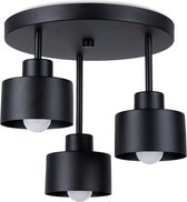 Sollux Lighting - Plafondlamp Savar 3 - 3xE27 fitting - Excl. lichtbron - Max. 3x15W LED - Zwart