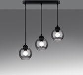 Sollux Lighting - Hanglamp Alino 3 - 3xE27 fitting - Excl. lichtbron - Max. 3x15W LED - Zwart