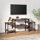The Living Store Tv-meubel Gerookt Eiken - 117 x 35 x 52 cm - Duurzaam Hout en Staal