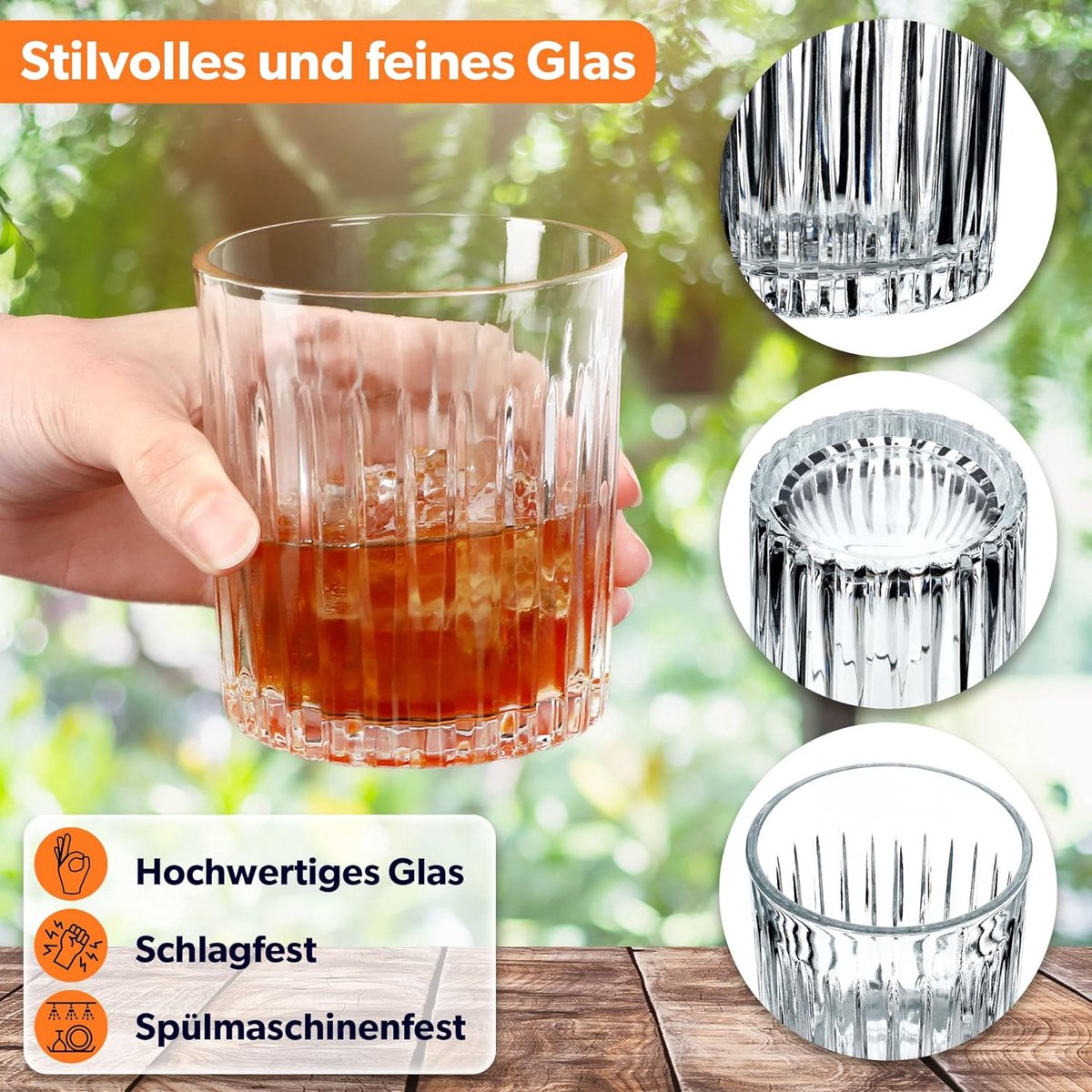 Whiskey glazen gemaakt van echt kristalglas