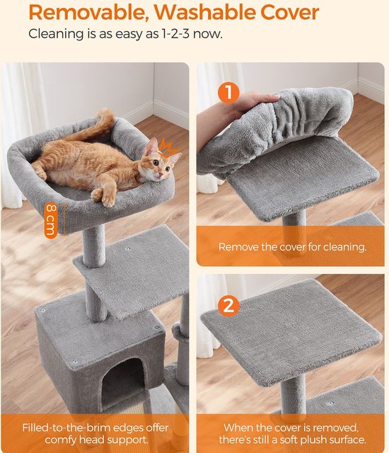 Krabpaal krabpaal klimboom Plésch kattenmeubel met kattenhol en mand yahee 592323