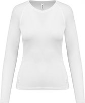 SportT-shirt Dames M Proact Ronde hals Lange mouw White 100% Polyester
