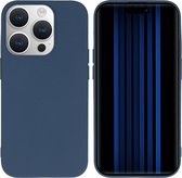 iMoshion Hoesje Geschikt voor iPhone 15 Pro Hoesje Siliconen - iMoshion Color Backcover - Donkerblauw