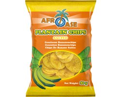 AFROASE - Bananen Chips Gezouten - 80g x 20stuks - Voordeelverpakking