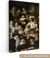 Canvas Schilderij Schilderij - Collage - Oude Meesters - 80x120 cm - Wanddecoratie