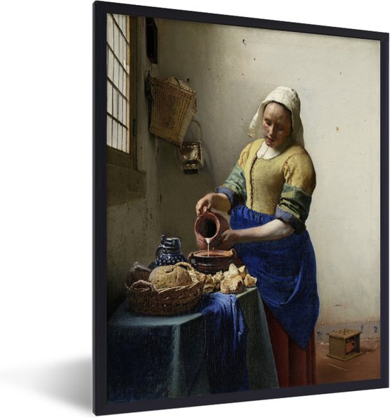 Affiche avec cadre La laitière - Johannes Vermeer - 60x80 cm