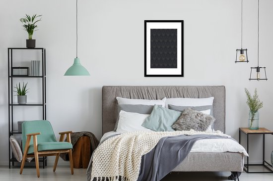 Affiche avec cadre Formes géométriques - Art Déco - Zwart - Doré - 40x60 cm