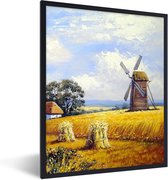 Cadre photo avec affiche - Peinture - Ferme - Moulin - Peinture à l'huile - 30x40 cm - Cadre pour affiche