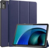 Hoes Geschikt voor Lenovo Tab M10 5G Hoes Book Case Hoesje Trifold Cover - Hoesje Geschikt voor Lenovo Tab M10 5G Hoesje Bookcase - Donkerblauw