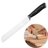 Cheqo® Broodmes - Kartelmes - 20cm - RVS - Bread Knife - Zagend Snijden - Kunststof Heft - Ergonomisch Gevormd - 32cm