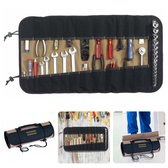 Pochette à outils Cheqo® - Rouleau à outils - Sac à outils enroulable - Porte-outils - Rouleau - 22 poches - Poignée robuste - Fermetures à corde réglables - 65x35cm