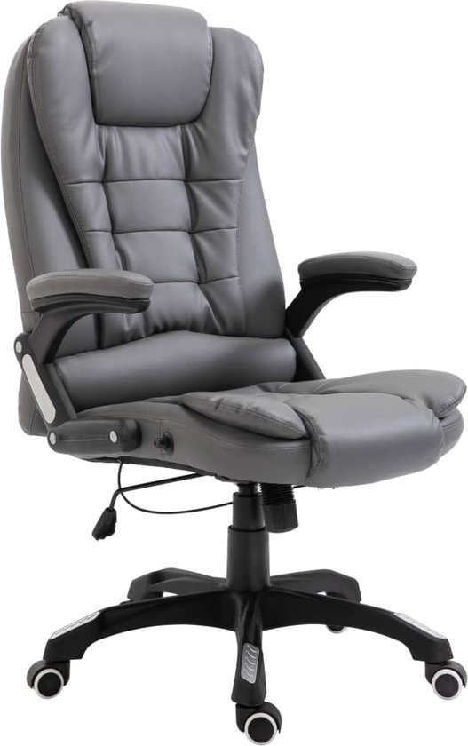 The Living Store bureaustoel - Ergonomisch ontwerp - Hoge rugleuning - In hoogte verstelbaar - 360 graden draaibaar - Antraciet - 68x71x(110-119)cm