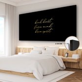 Canvas schilderij - Gouden quote 160x80 - Kamer decoratie accessoires - Schilderijen woonkamer spreuken - Wanddecoratie slaapkamer goud - Muurdecoratie keuken - Wall decoration - Wanddoek interieur binnen - Woonaccessoires