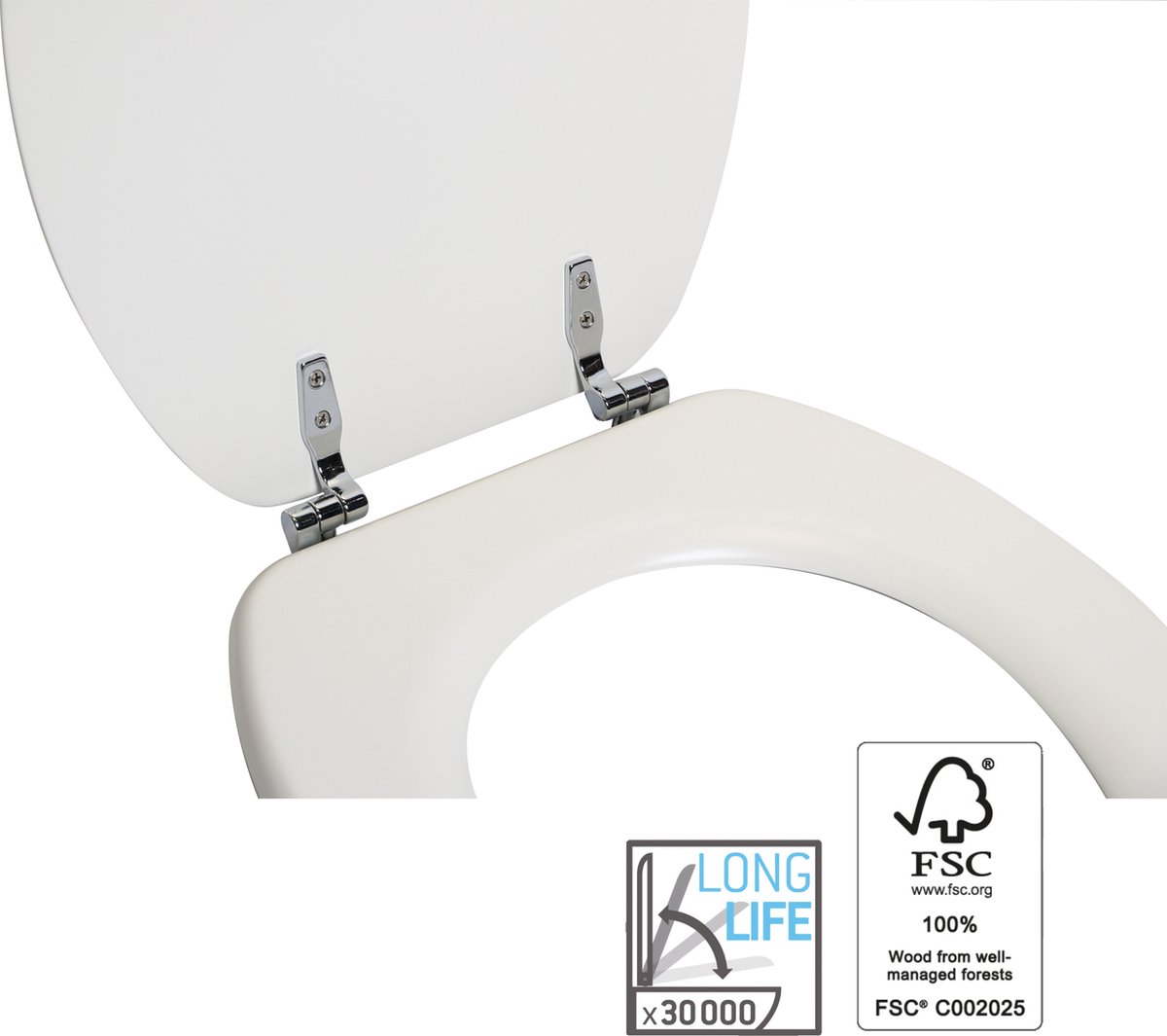 SENSEA - Abattant WC ovale - MDF - Finition blanc mat - POP
