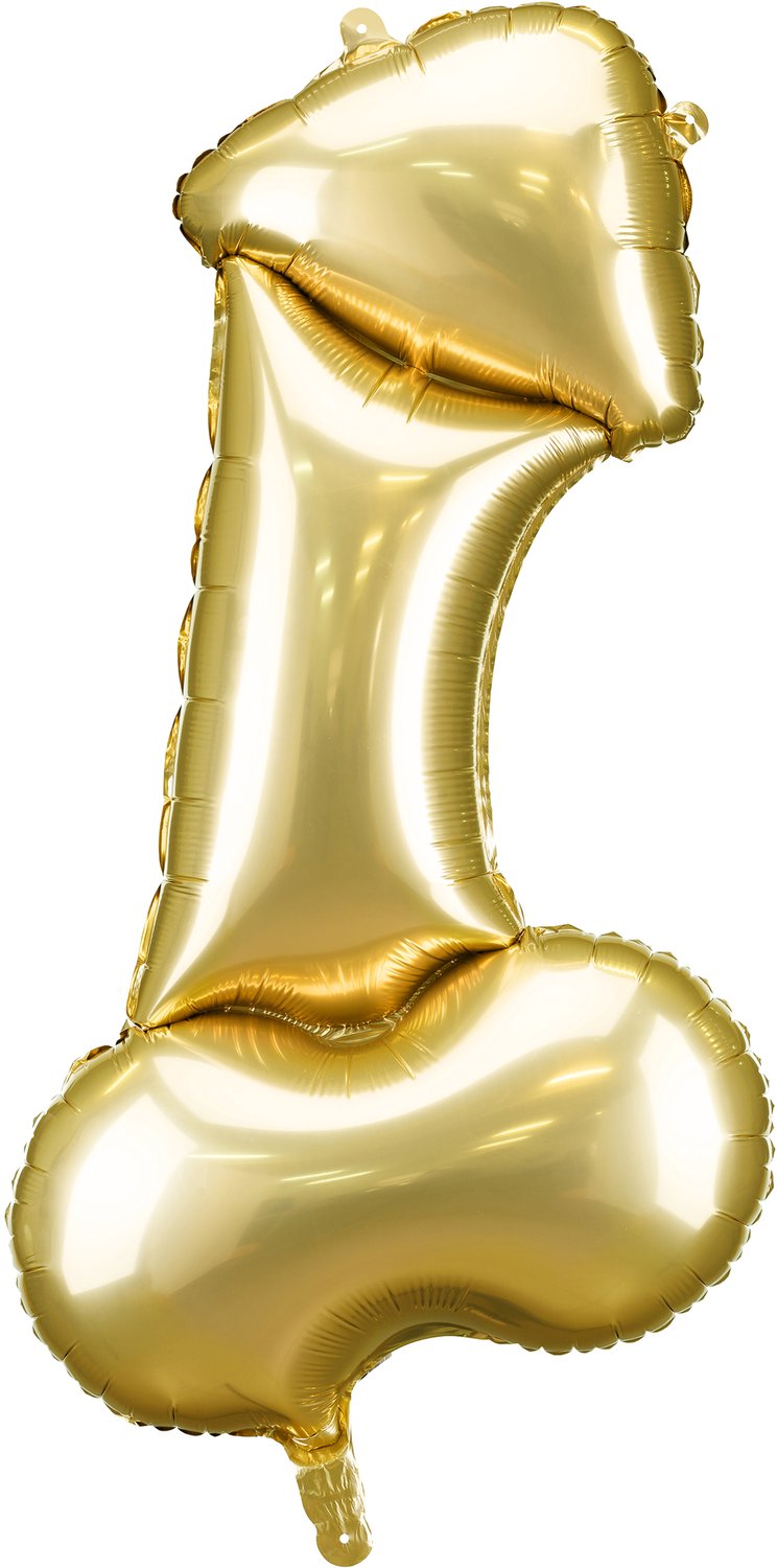 PARTYDECO - Gouden aluminium ballon piemel 88 cm