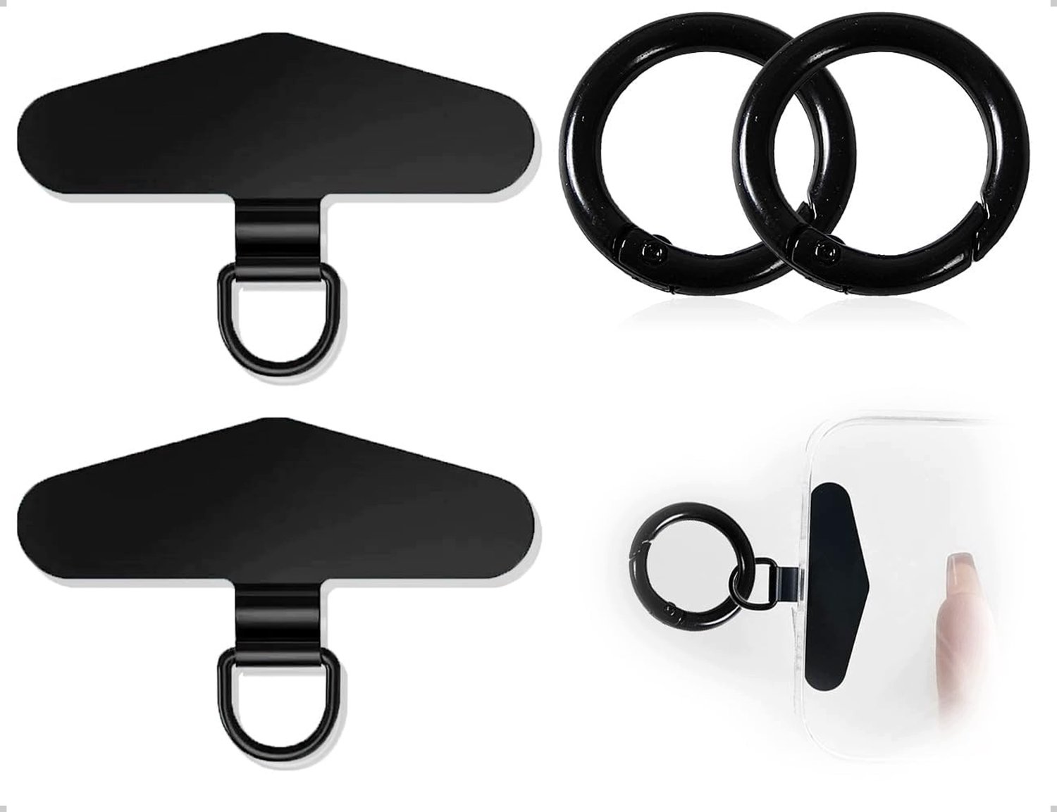 Set van 2 Roestvrij Staal Telefoon Lanyard Pads