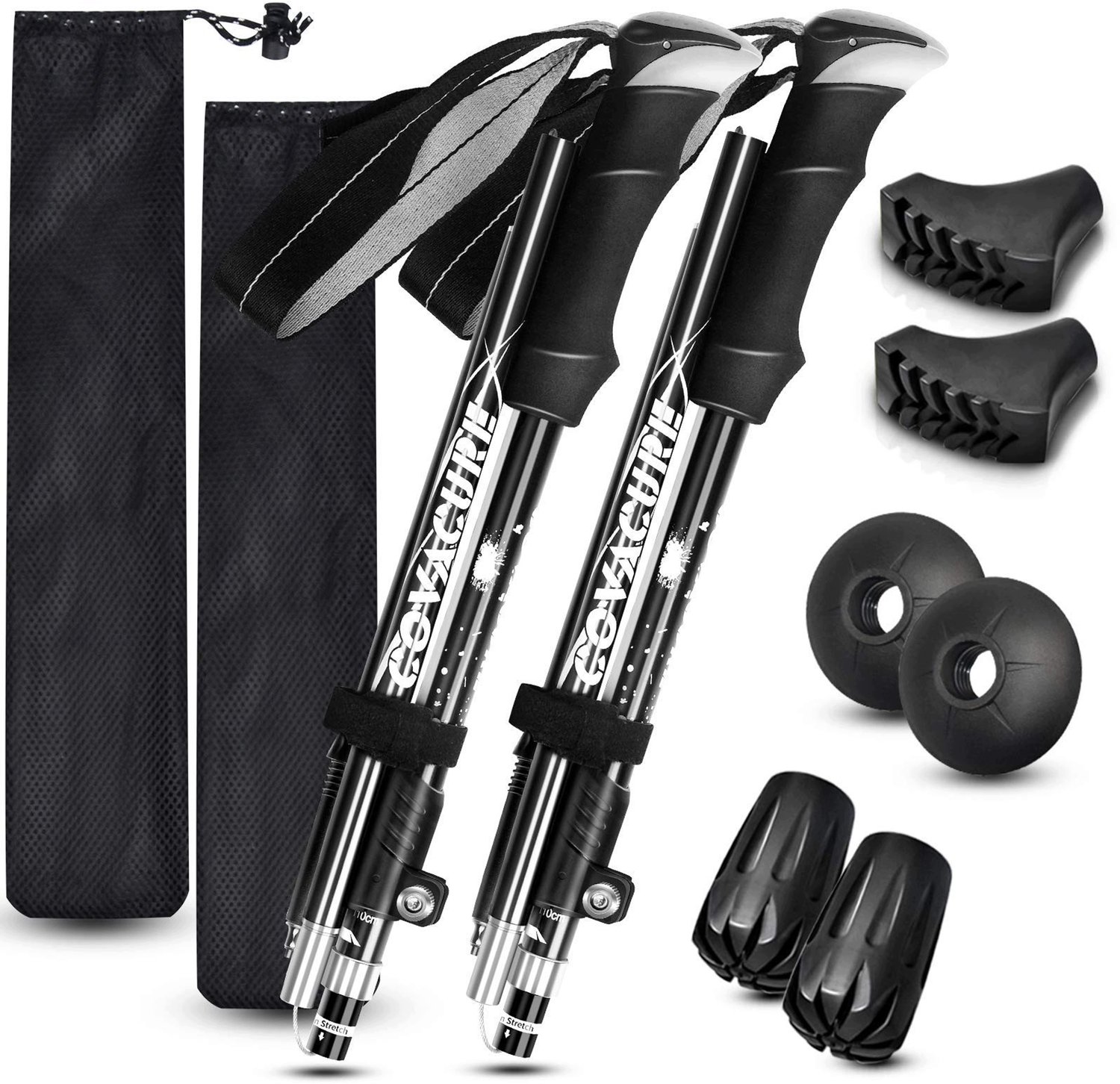 COVACURE Nordic Walking Stokken - Opvouwbaar, Telescopisch, Lichtgewicht
