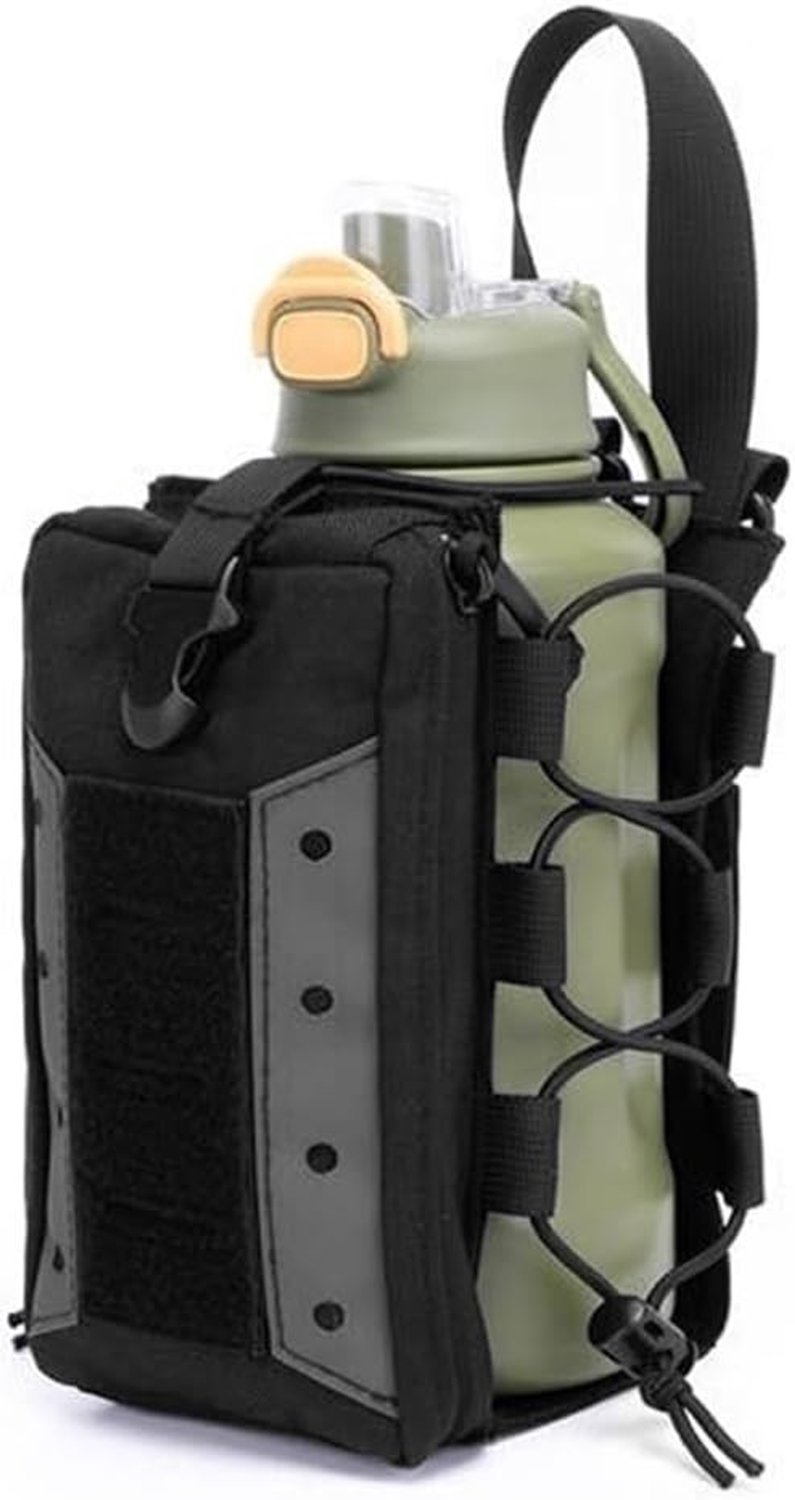 Tactische Drinkfles Houder voor Rugzak, Waterfles Tas met Molle Systeem voor Kamperen, Wandelen en Buitenactiviteiten (Zwart) — afbeelding 2