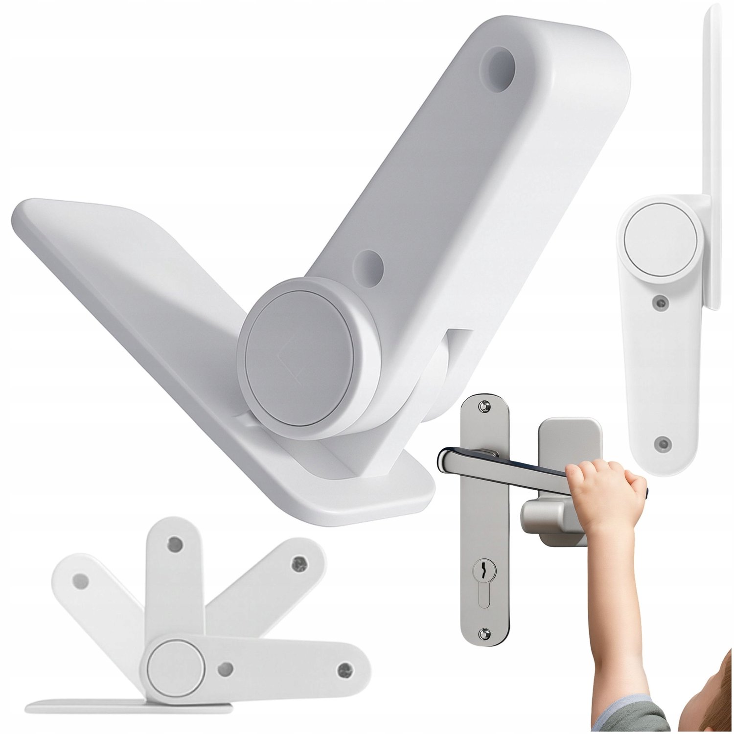 Universele Deurklink & Raambeveiliging voor Kinderen - Wit (2 stuks)