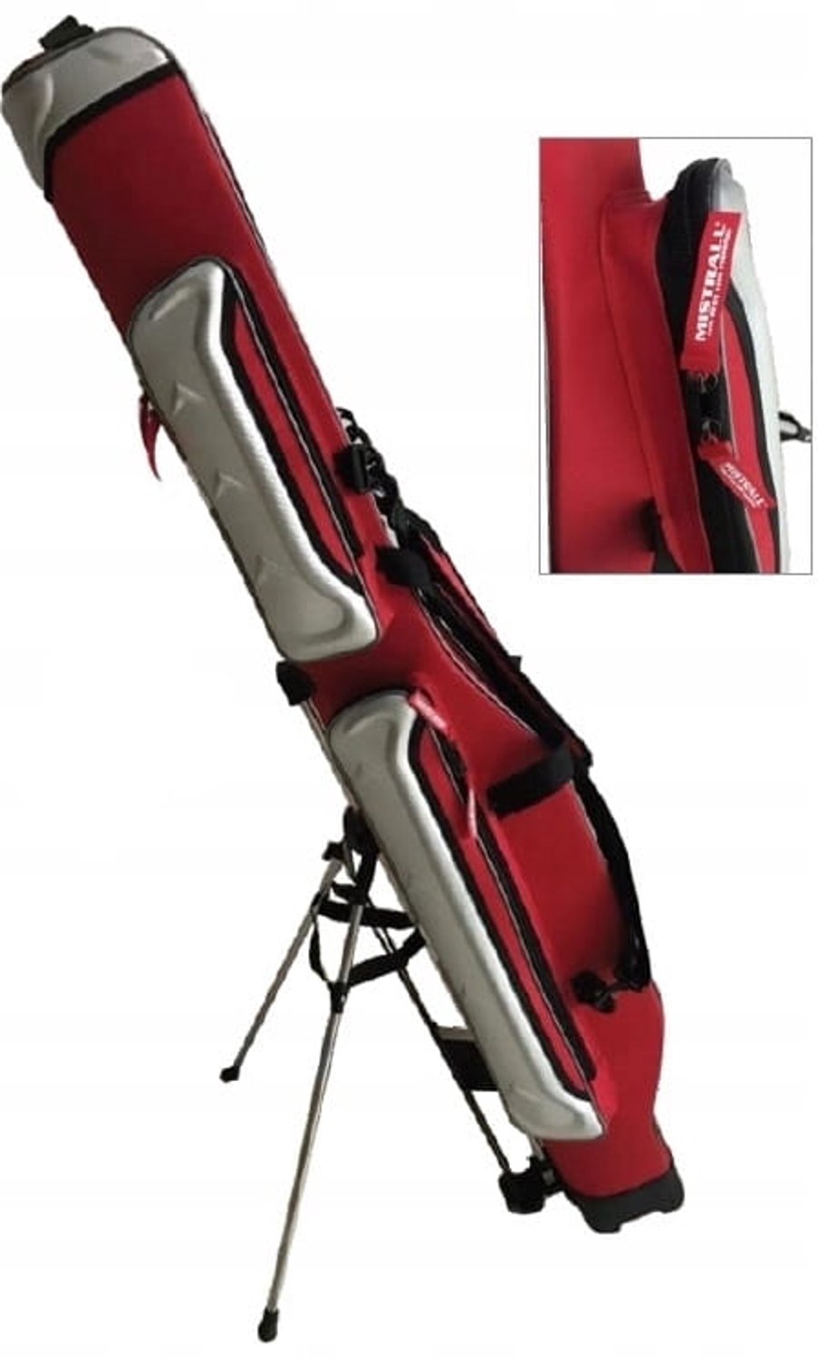Mistrall 3-Vaks Versterkte Vishengel Tas 160cm Rood