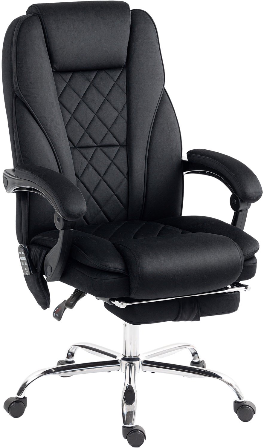 Vinona Bureaustoel met massage- en warmtefunctie - Met voetensteun - In hoogte verstelbaar - 67 x 72 x 111-119 cm - Zwart