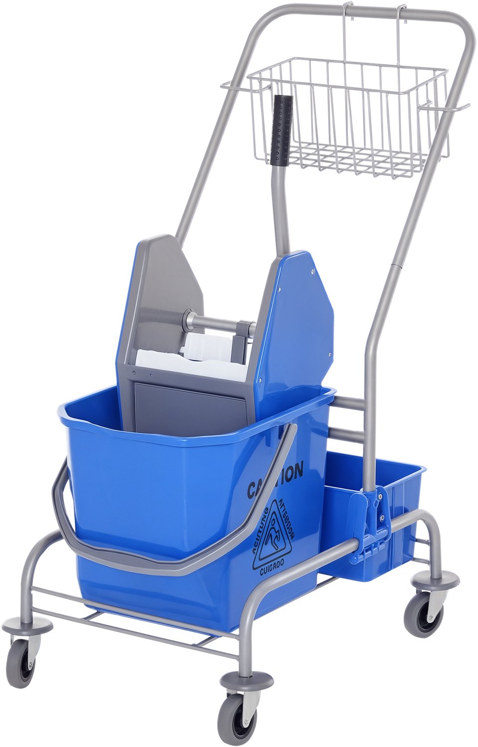 Schoonmaakwagen 25 liter met wringer 4 wielen Blauw